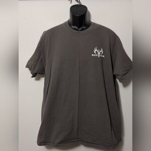 Men's Buck Wear "Ban Idiots" Gray Graphic T Shirt Size XL